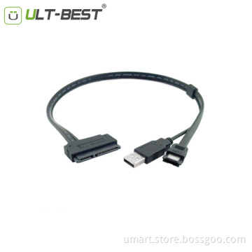 eSATA USB Cable Hard Drive Disk SATA 22pin to eSATA Data USB Powered Cable Adapter for 2.5" HDD
